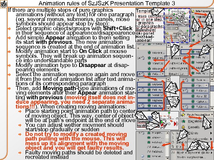 Animation rules of Sz. JSz. K Presentation Template 3 Pull Clic k Cl ick