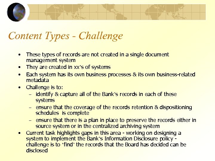 Content Types - Challenge • • • These types of records are not created