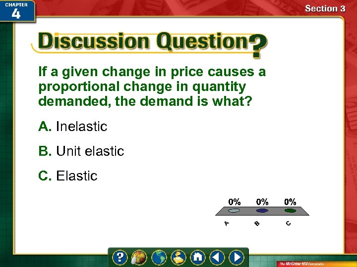 If a given change in price causes a proportional change in quantity demanded, the