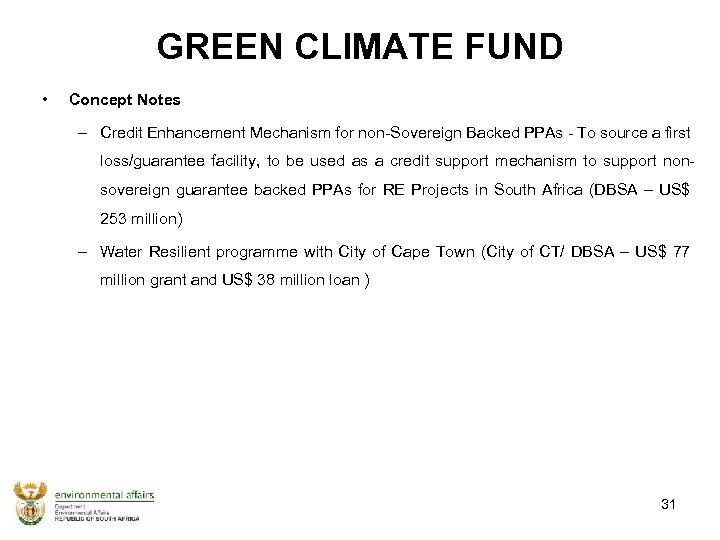 GREEN CLIMATE FUND • Concept Notes – Credit Enhancement Mechanism for non-Sovereign Backed PPAs