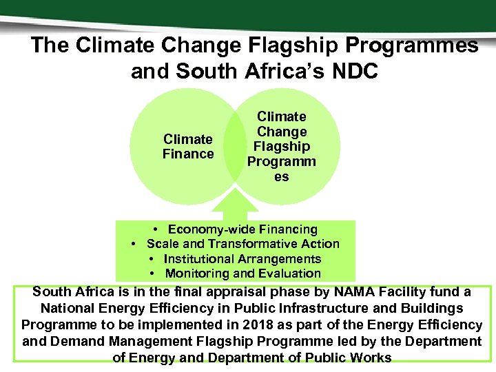The Climate Change Flagship Programmes and South Africa’s NDC Climate Finance Climate Change Flagship