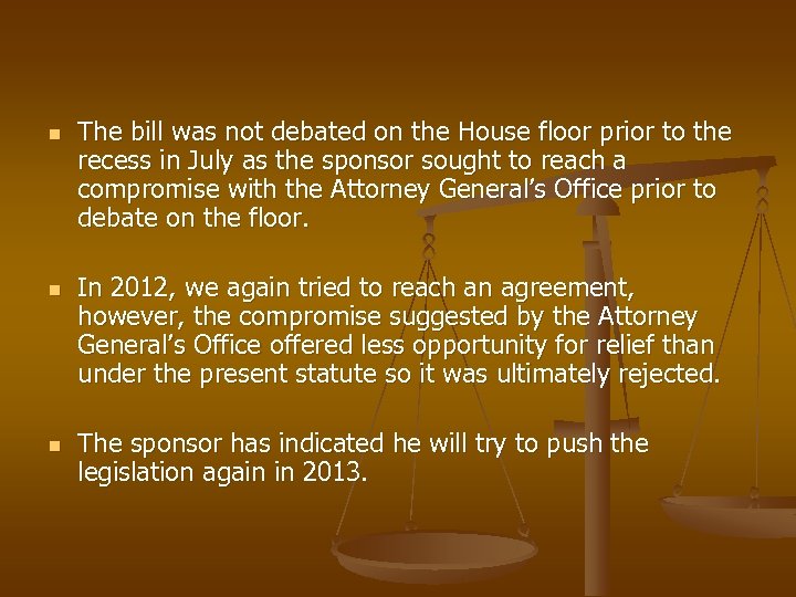 n n n The bill was not debated on the House floor prior to