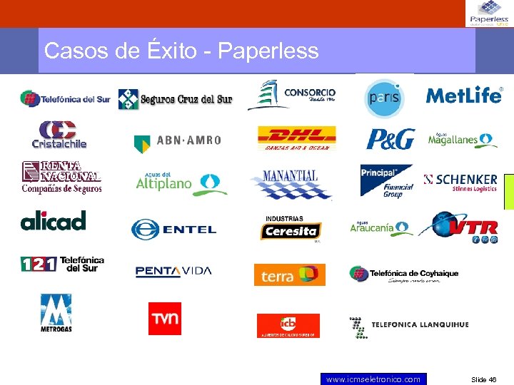 Casos de Éxito - Paperless www. icmseletronico. com Slide 46 