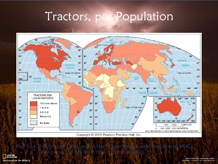 Tractors, per Population Fig. 10 -4: Tractors per 1, 000 people. Use of machinery