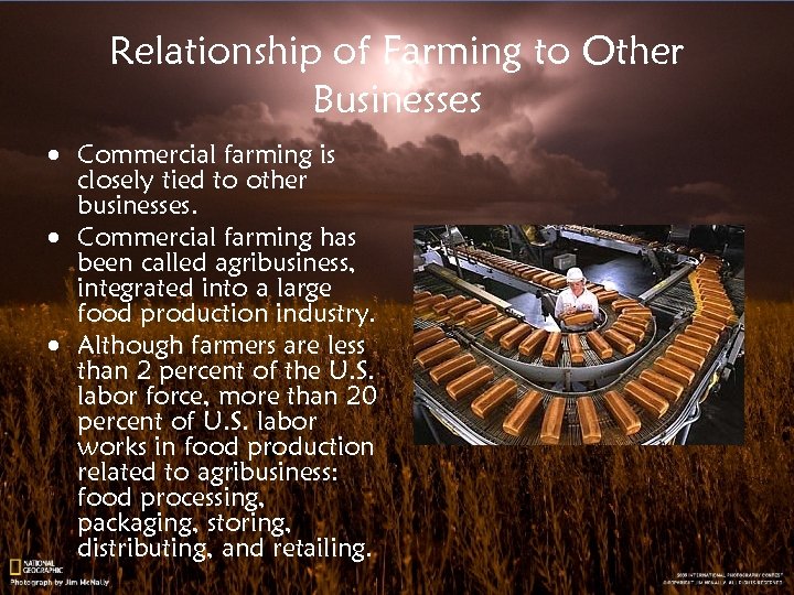 Relationship of Farming to Other Businesses · Commercial farming is closely tied to other