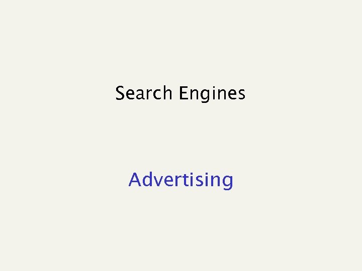 Search Engines Advertising 