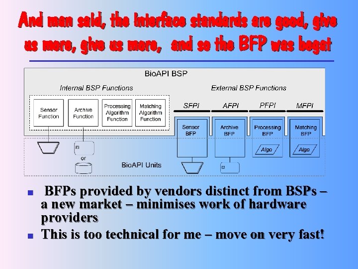 And man said, the interface standards are good, give us more, and so the