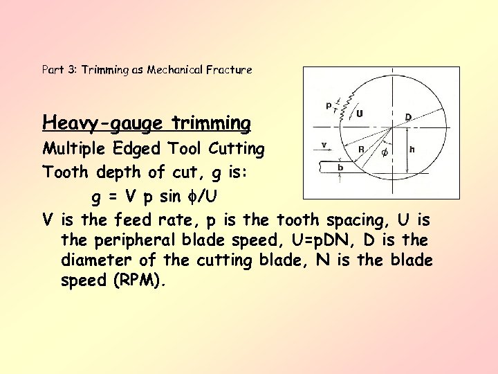 Part 3: Trimming as Mechanical Fracture Heavy-gauge trimming Multiple Edged Tool Cutting Tooth depth