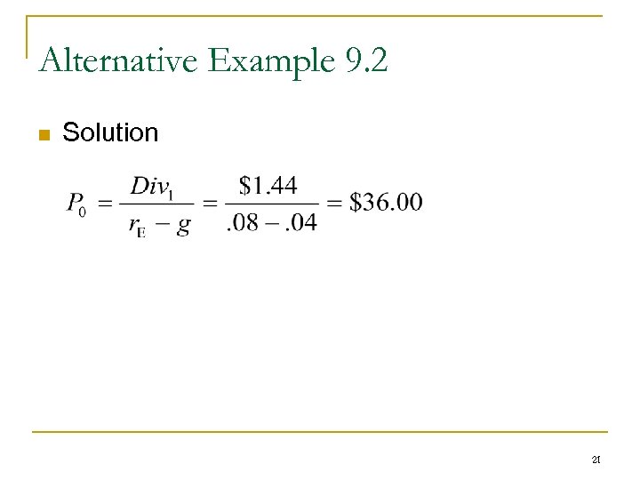 Alternative Example 9. 2 n Solution 21 