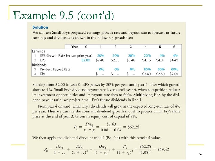 Example 9. 5 (cont'd) 36 