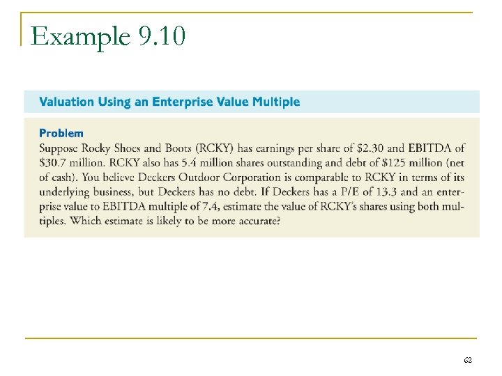 Example 9. 10 62 