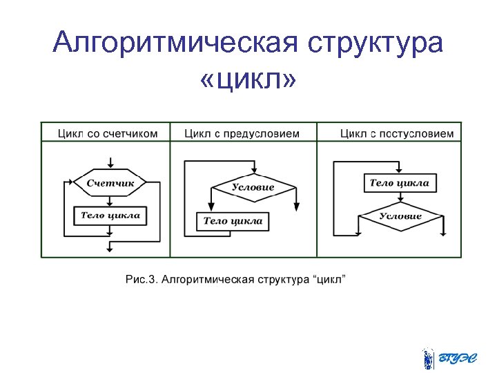 Строение цикла. Алгоритмическая структура цикл блок схема. Основные алгоритмические структуры с блок схемами. Циклическая алгоритмическая структура блок схема. Алгоритмическая структура «цикл» (циклический алгоритм)..