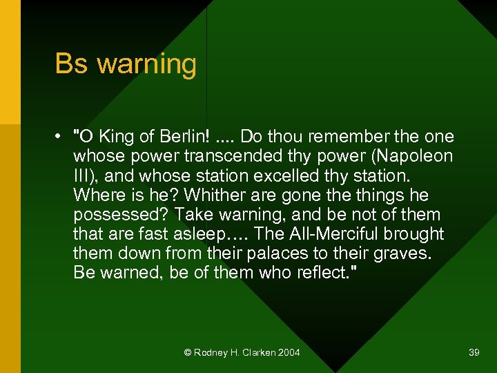 Bs warning • 