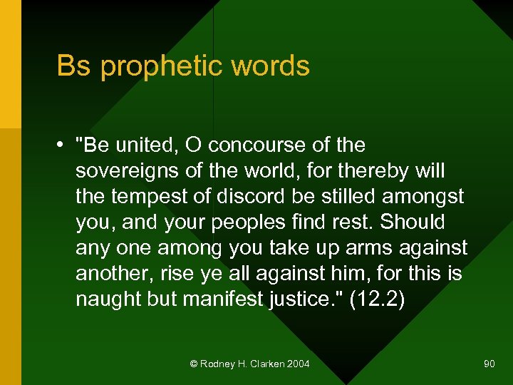 Bs prophetic words • 