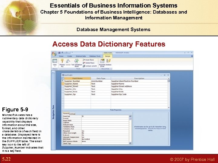 Essentials of Business Information Systems Chapter 5 Foundations of Business Intelligence: Databases and Information