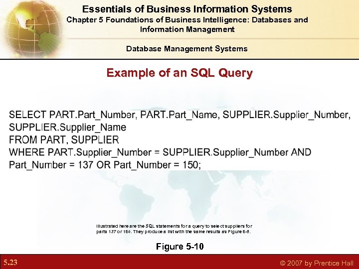 Essentials of Business Information Systems Chapter 5 Foundations of Business Intelligence: Databases and Information