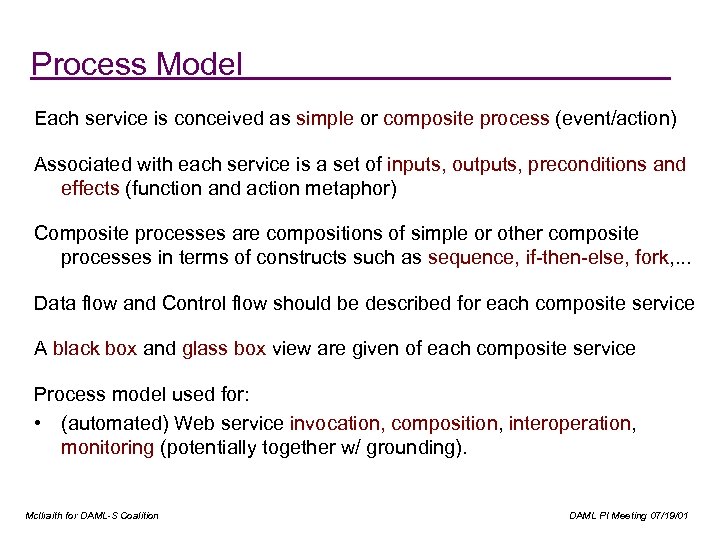 Service Model Process Model “How does it work? ” Each service is conceived as
