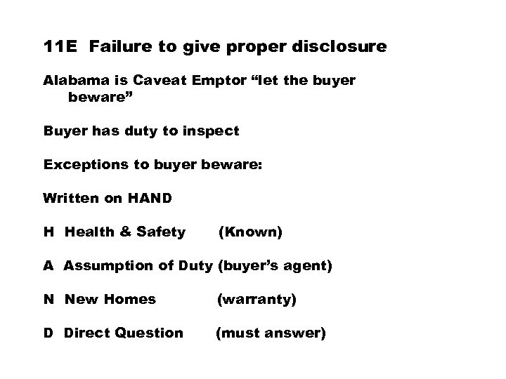 Alabama Law Test Outline 40 Questions 28 of