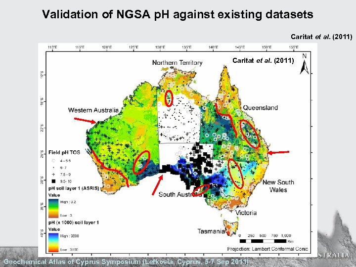 Validation of NGSA p. H against existing datasets Caritat et al. (2011) Geochemical Atlas