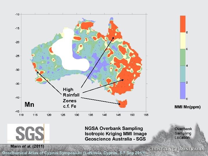 High Rainfall Zones c. f. Fe Mann et al. (2011) Geochemical Atlas of Cyprus