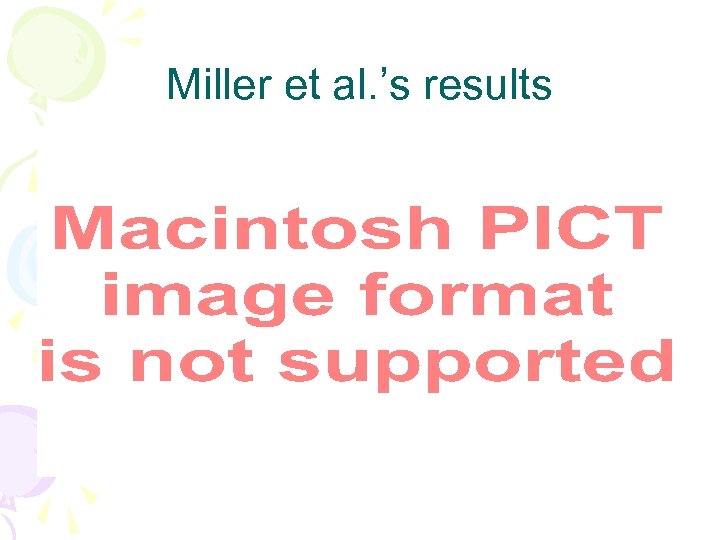 Miller et al. ’s results 