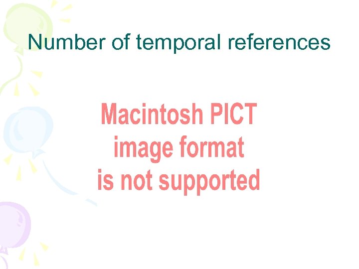 Number of temporal references 