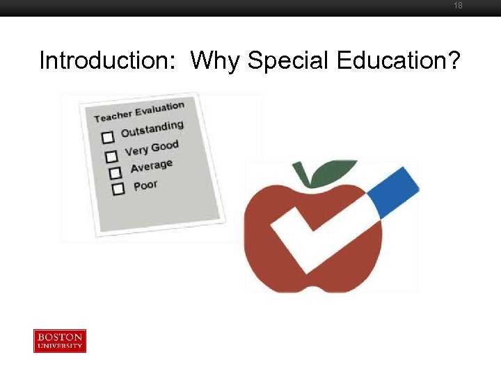 18 Introduction: Why Special Education? Boston University Slideshow Title Goes Here 