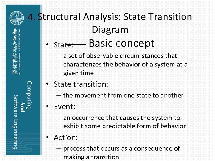 4. Structural Analysis: State Transition Diagram —— • State: Basic concept – a set