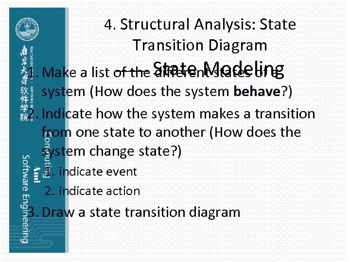 4. Structural Analysis: State Transition Diagram —— different states of a 1. Make a