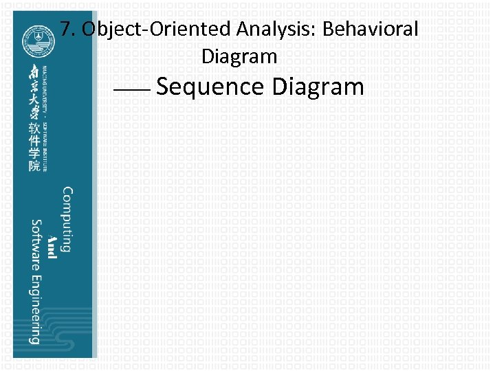 7. Object-Oriented Analysis: Behavioral Diagram —— Sequence Diagram 