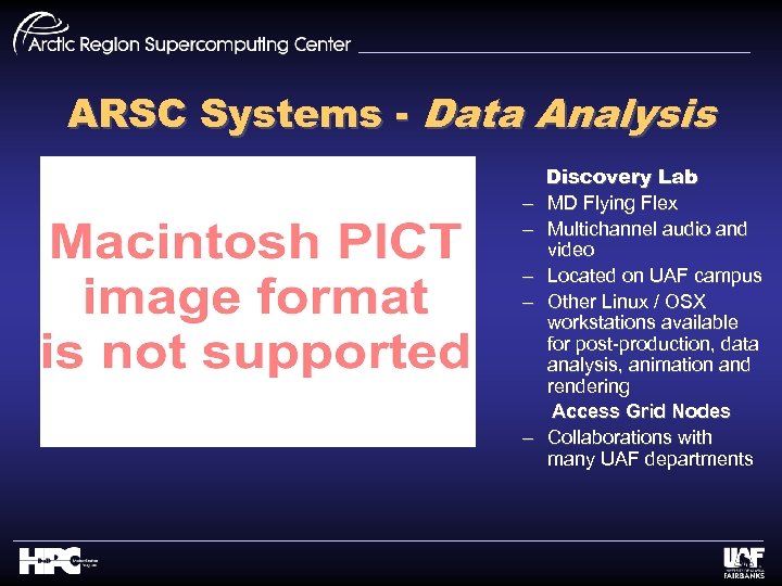 ARSC Systems - Data Analysis – – – Discovery Lab MD Flying Flex Multichannel
