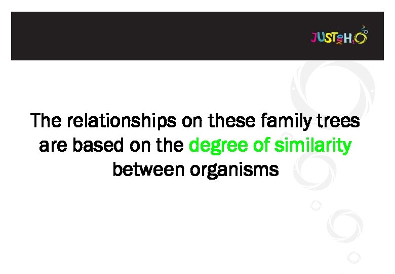 The relationships on these family trees are based on the degree of similarity between