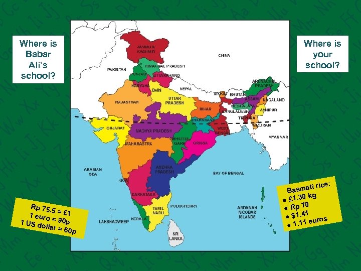 Where is Babar Ali’s school? Rp 75. 5 = £ 1 1 euro 1