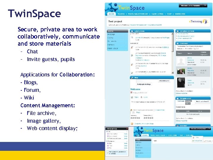 Twin. Space Secure, private area to work collaboratively, communicate and store materials – Chat