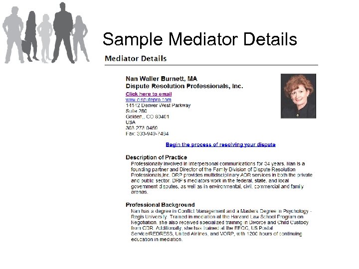 Sample Mediator Details 