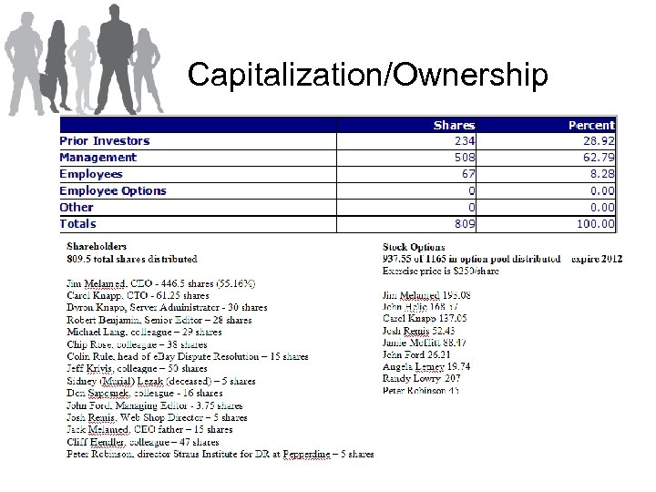 Capitalization/Ownership 