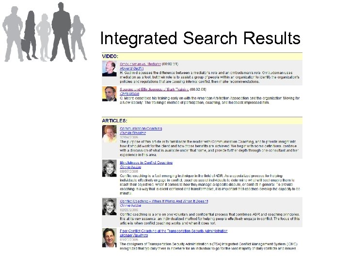 Integrated Search Results 