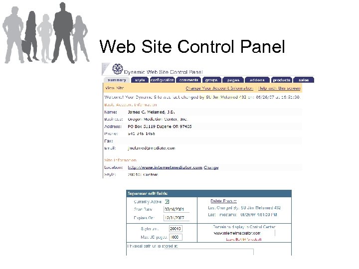 Web Site Control Panel 
