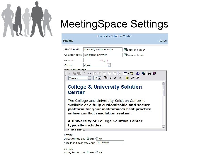 Meeting. Space Settings 
