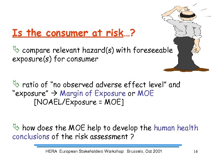 Is the consumer at risk…? Ä compare relevant hazard(s) with foreseeable exposure(s) for consumer