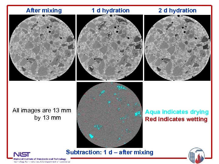 After mixing 1 d hydration All images are 13 mm by 13 mm 2
