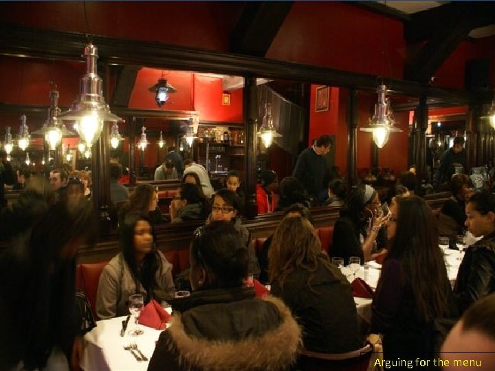 Arguing for the menu 