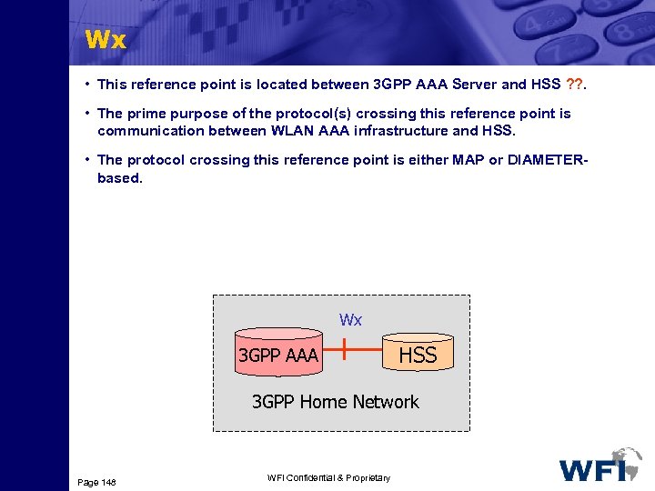 Wx • This reference point is located between 3 GPP AAA Server and HSS