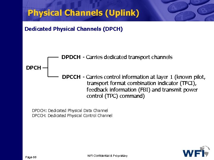 Physical Channels (Uplink) Dedicated Physical Channels (DPCH) DPDCH - Carries dedicated transport channels DPCH