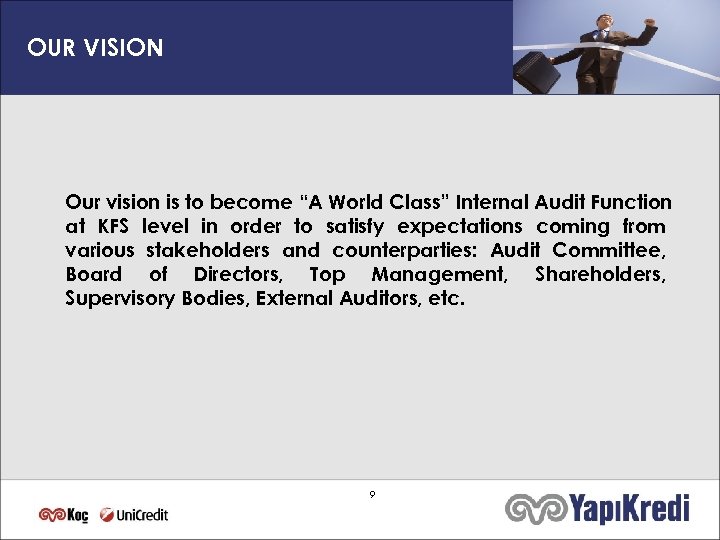 OUR VISION Our vision is to become “A World Class” Internal Audit Function at