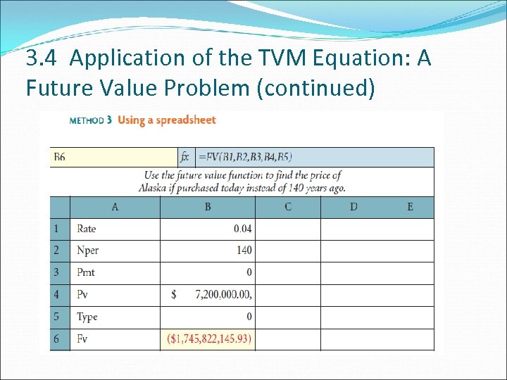3. 4 Application of the TVM Equation: A Future Value Problem (continued) 