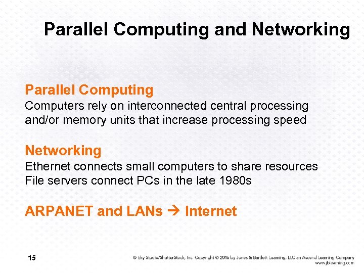 Parallel Computing and Networking Parallel Computing Computers rely on interconnected central processing and/or memory