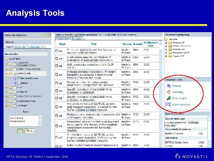 Analysis Tools HPTS Asilomar / M. Peitsch / September, 2005 