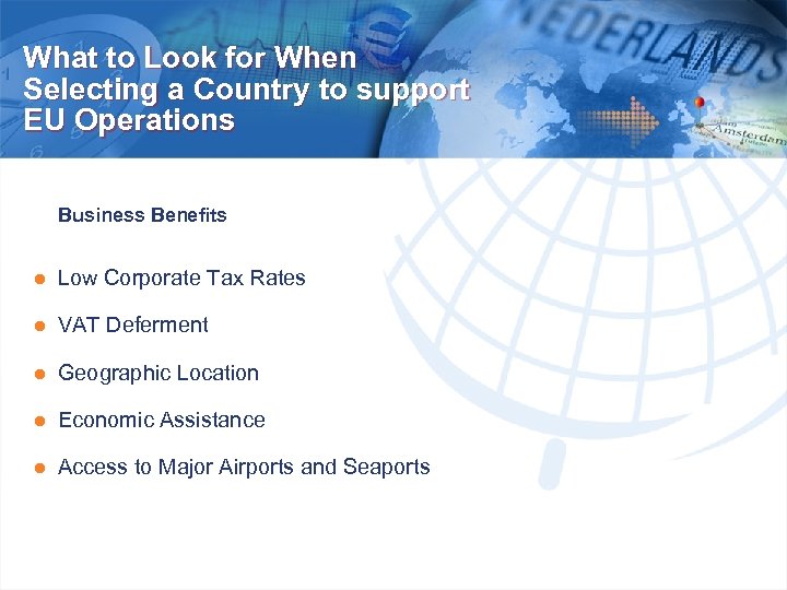 What to Look for When Selecting a Country to support EU Operations Business Benefits