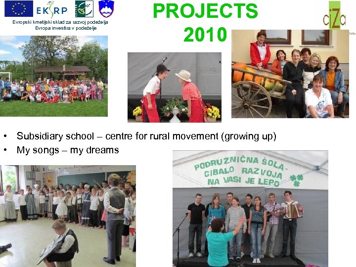 Evropski kmetijski sklad za razvoj podeželja Evropa investira v podeželje PROJECTS 2010 • Subsidiary